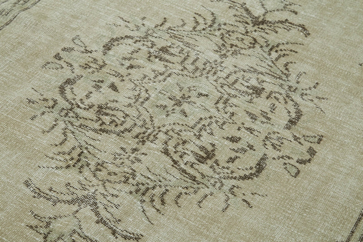 5x9 Beige Turkish Vintage Area Rug - 41773