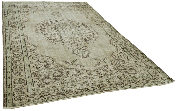 6x9 Beige Turkish Vintage Area Rug - 41774