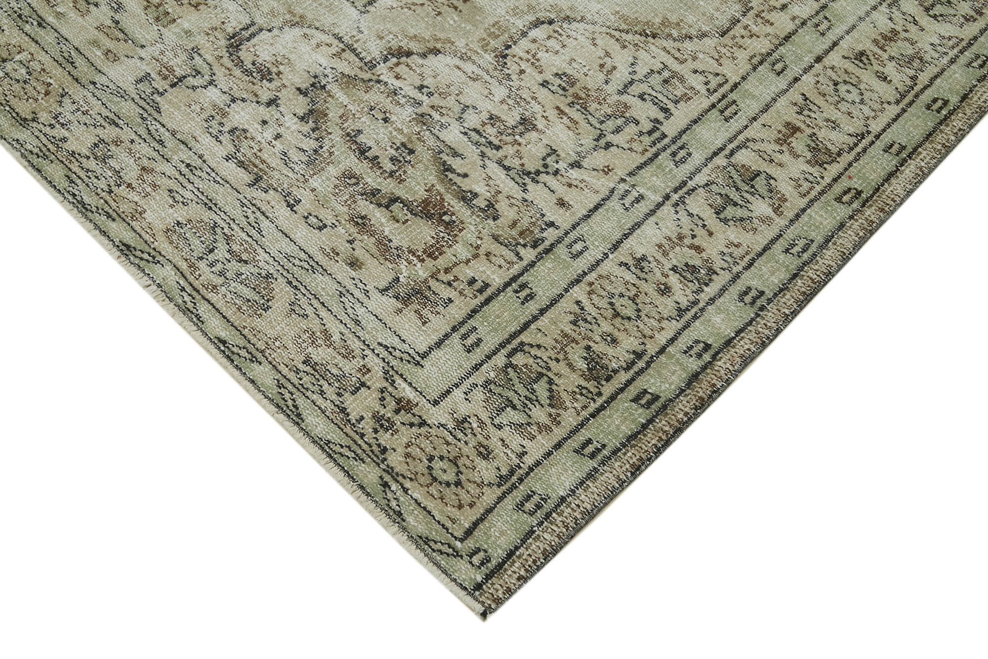 6x9 Beige Turkish Vintage Area Rug - 41774