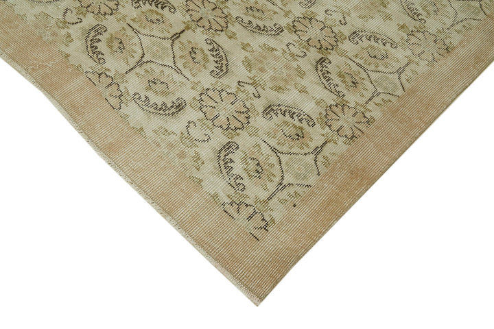 6x9 Beige Turkish Vintage Area Rug - 41778