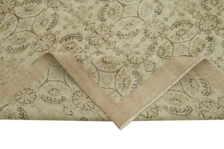 6x9 Beige Turkish Vintage Area Rug - 41778