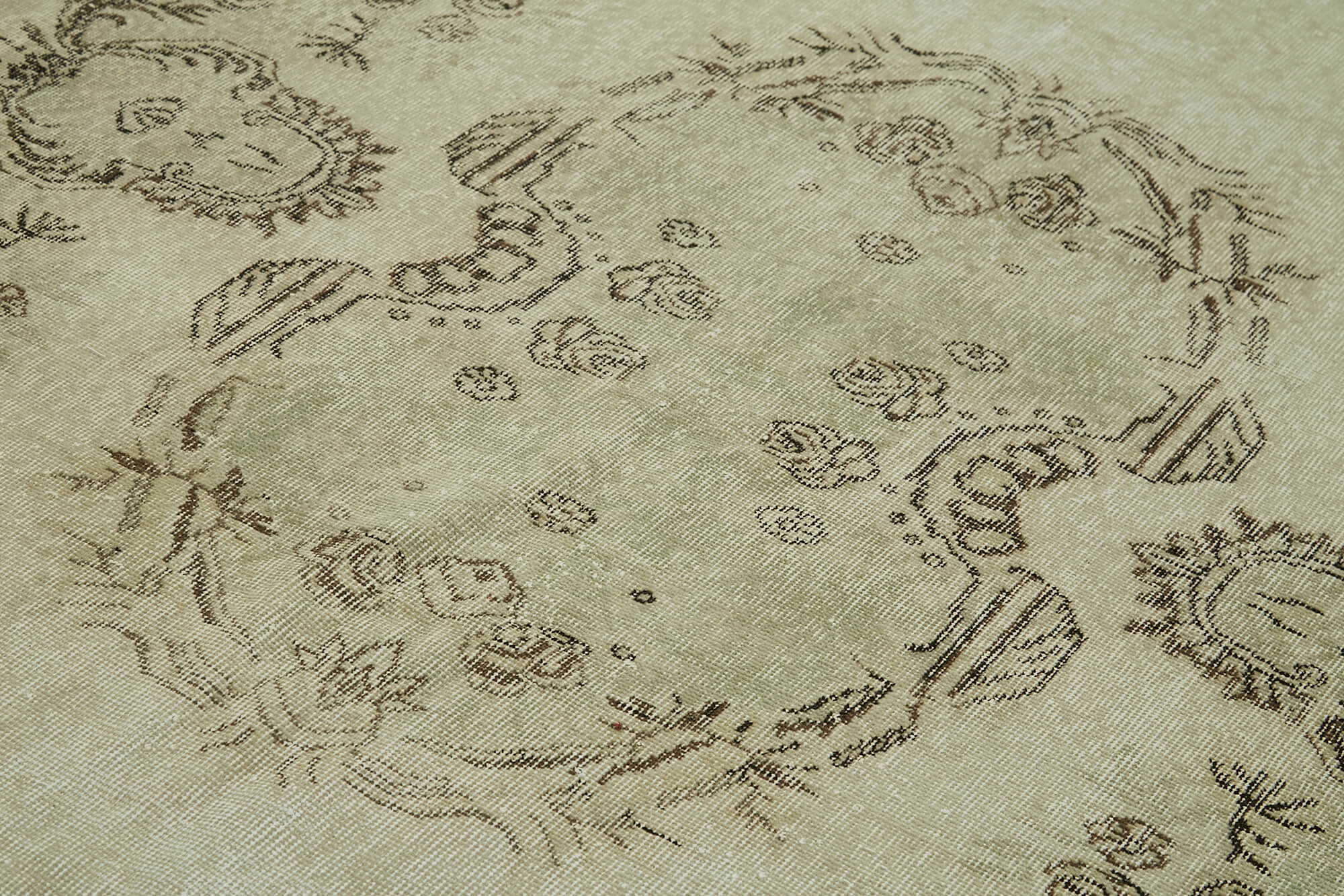 6x9 Beige Turkish Vintage Area Rug - 41785