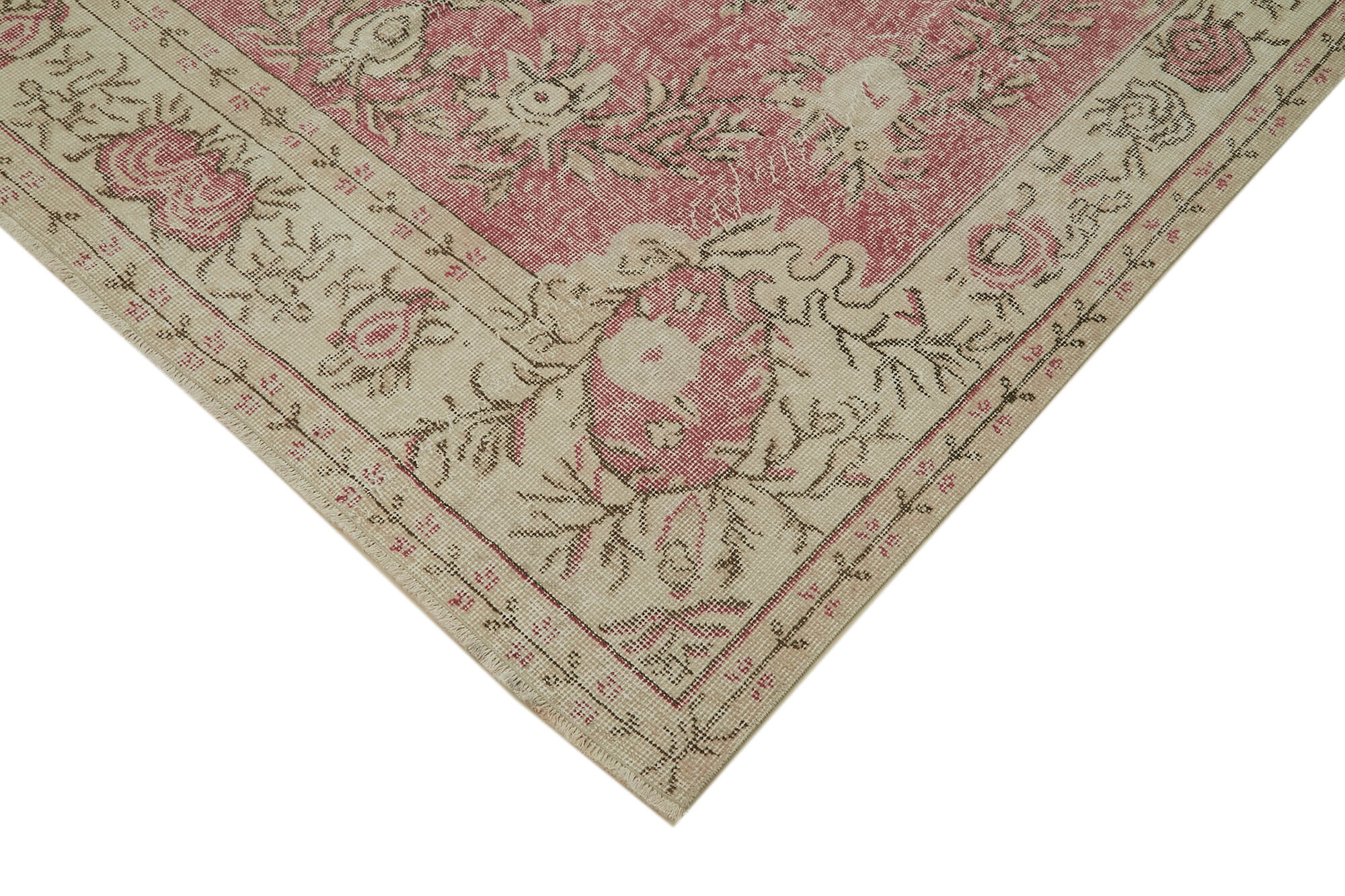 5x10 Beige Turkish Vintage Area Rug - 41786