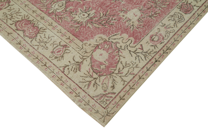 5x10 Beige Turkish Vintage Area Rug - 41786