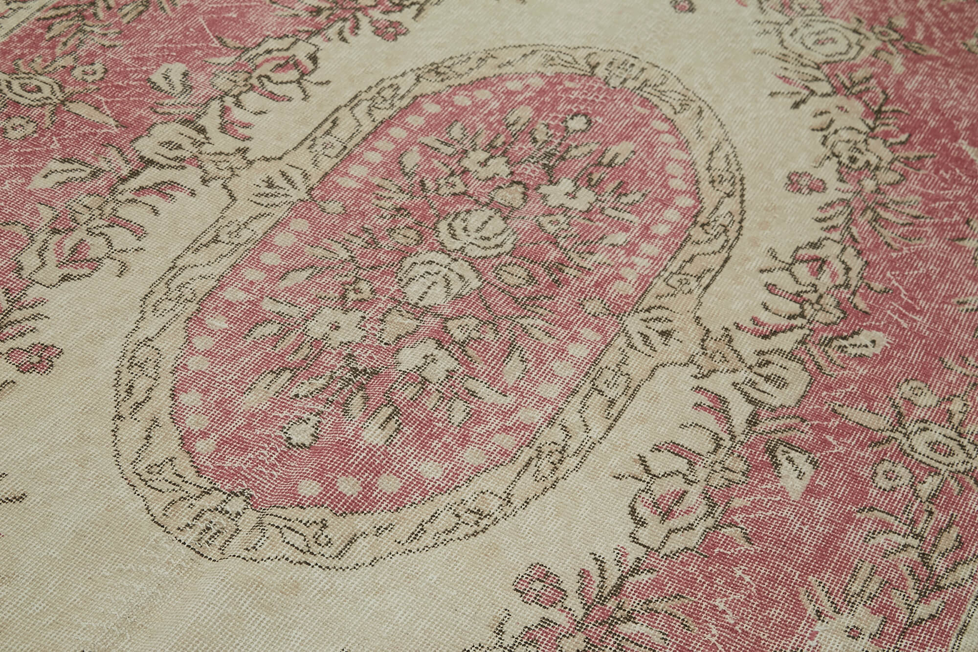 5x10 Beige Turkish Vintage Area Rug - 41786