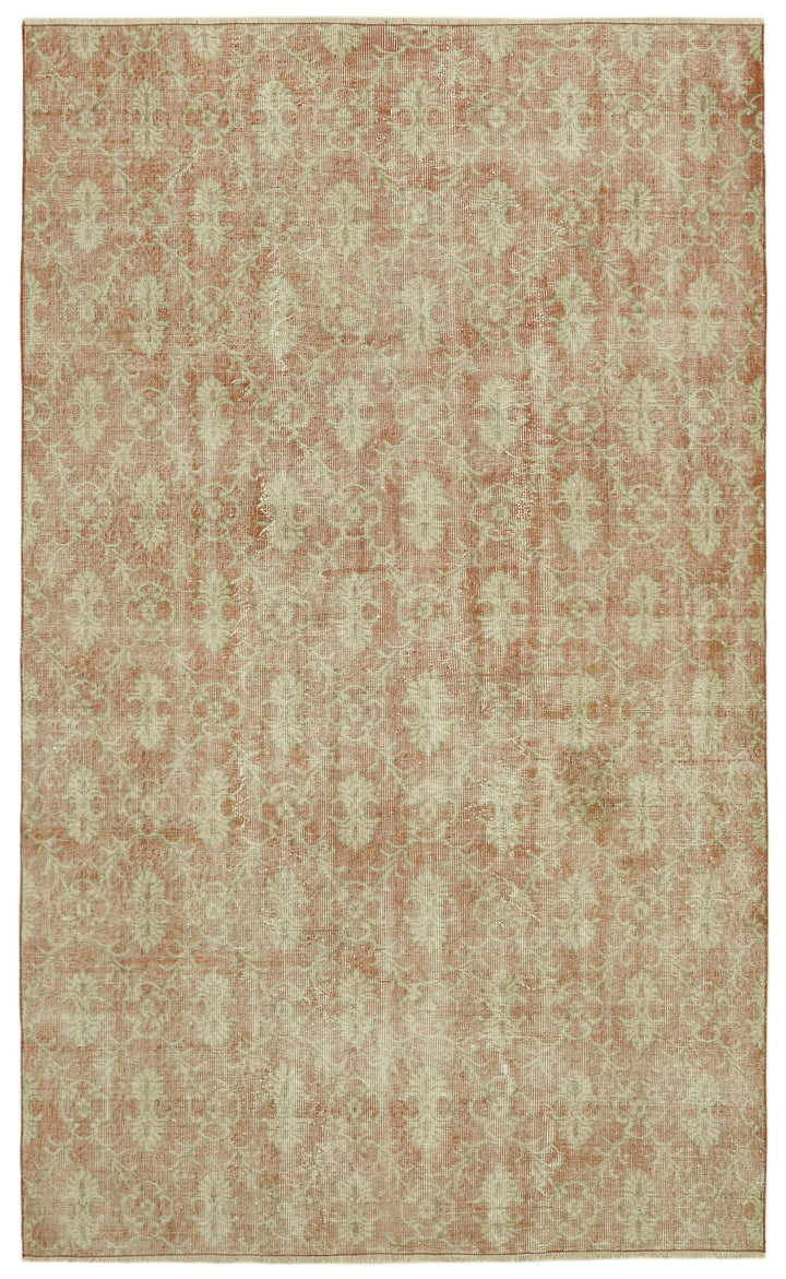 6x9 Beige Turkish Vintage Area Rug - 41787