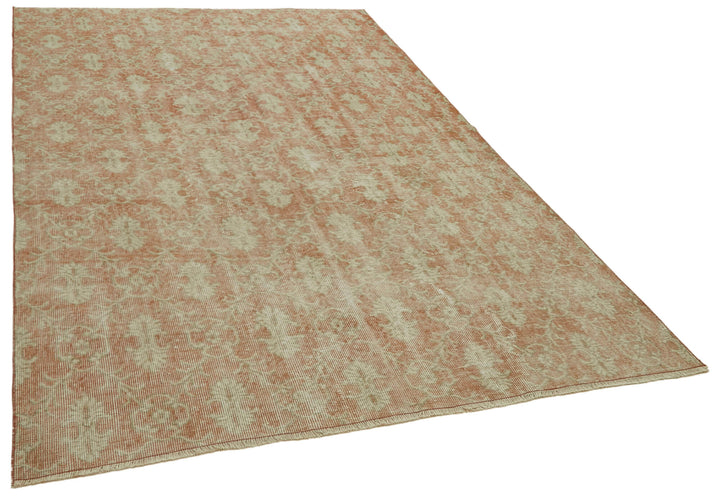 6x9 Beige Turkish Vintage Area Rug - 41787