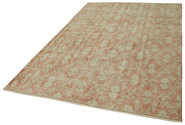 6x9 Beige Turkish Vintage Area Rug - 41787