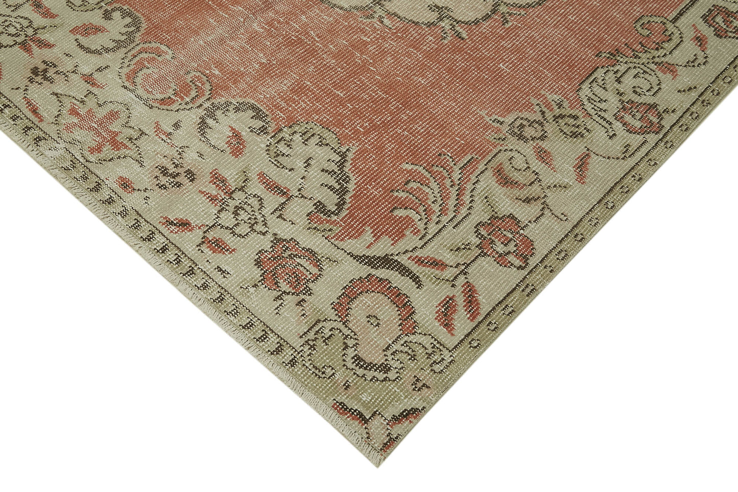 5x9 Beige Turkish Vintage Area Rug - 41790