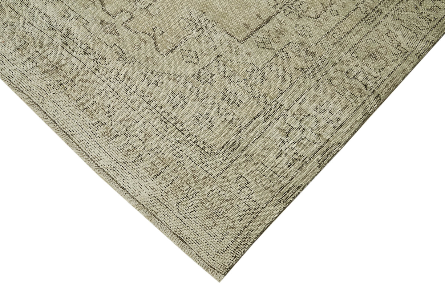 5x9 Beige Turkish Vintage Area Rug - 41791