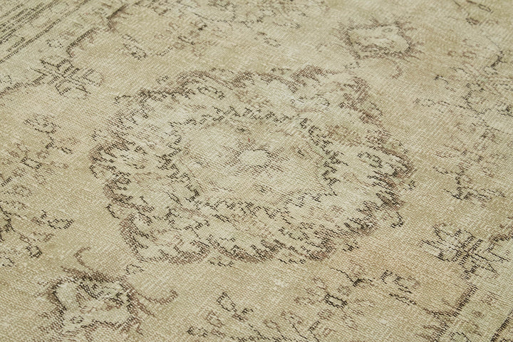 5x9 Beige Turkish Vintage Area Rug - 41791