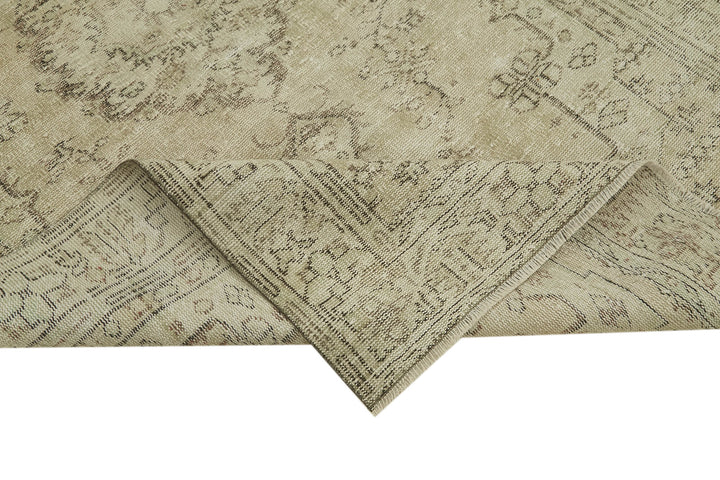 5x9 Beige Turkish Vintage Area Rug - 41791