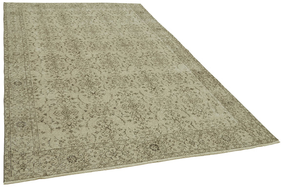 6x9 Beige Turkish Vintage Area Rug - 41792