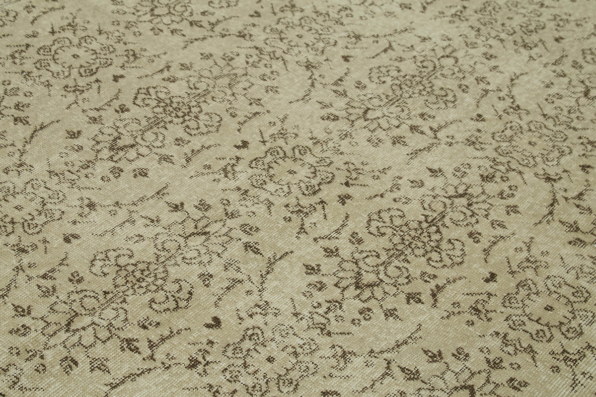 6x9 Beige Turkish Vintage Area Rug - 41792