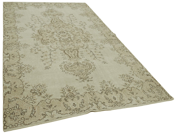 5x10 Beige Turkish Vintage Area Rug - 41794