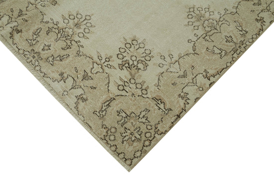 5x10 Beige Turkish Vintage Area Rug - 41794
