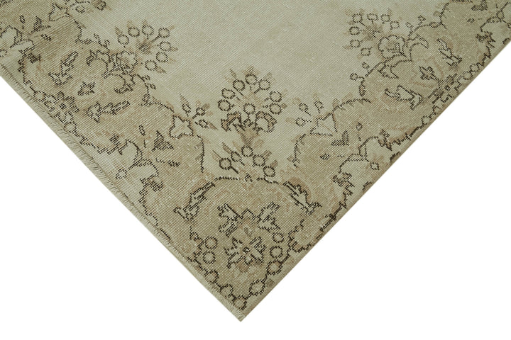 5x10 Beige Turkish Vintage Area Rug - 41794