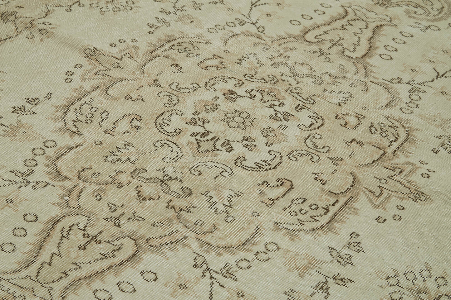 5x10 Beige Turkish Vintage Area Rug - 41794