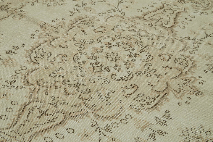 5x10 Beige Turkish Vintage Area Rug - 41794