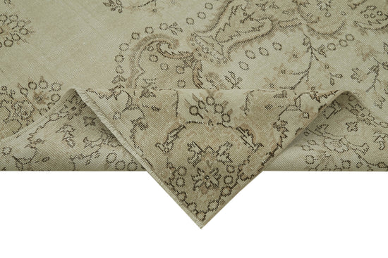 5x10 Beige Turkish Vintage Area Rug - 41794