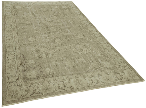 5x9 Beige Turkish Vintage Area Rug - 41799