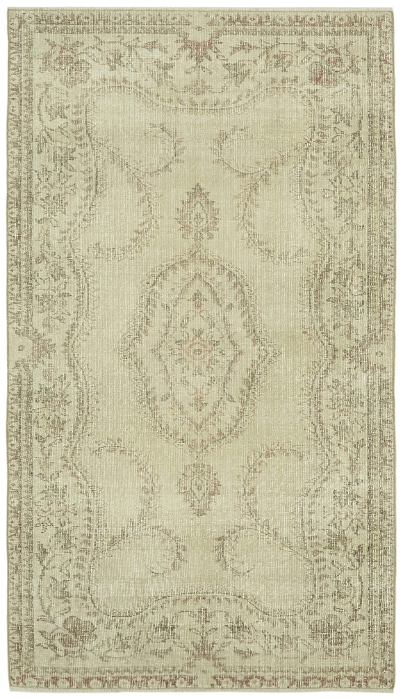 4x9 Beige Turkish Vintage Area Rug - 41800