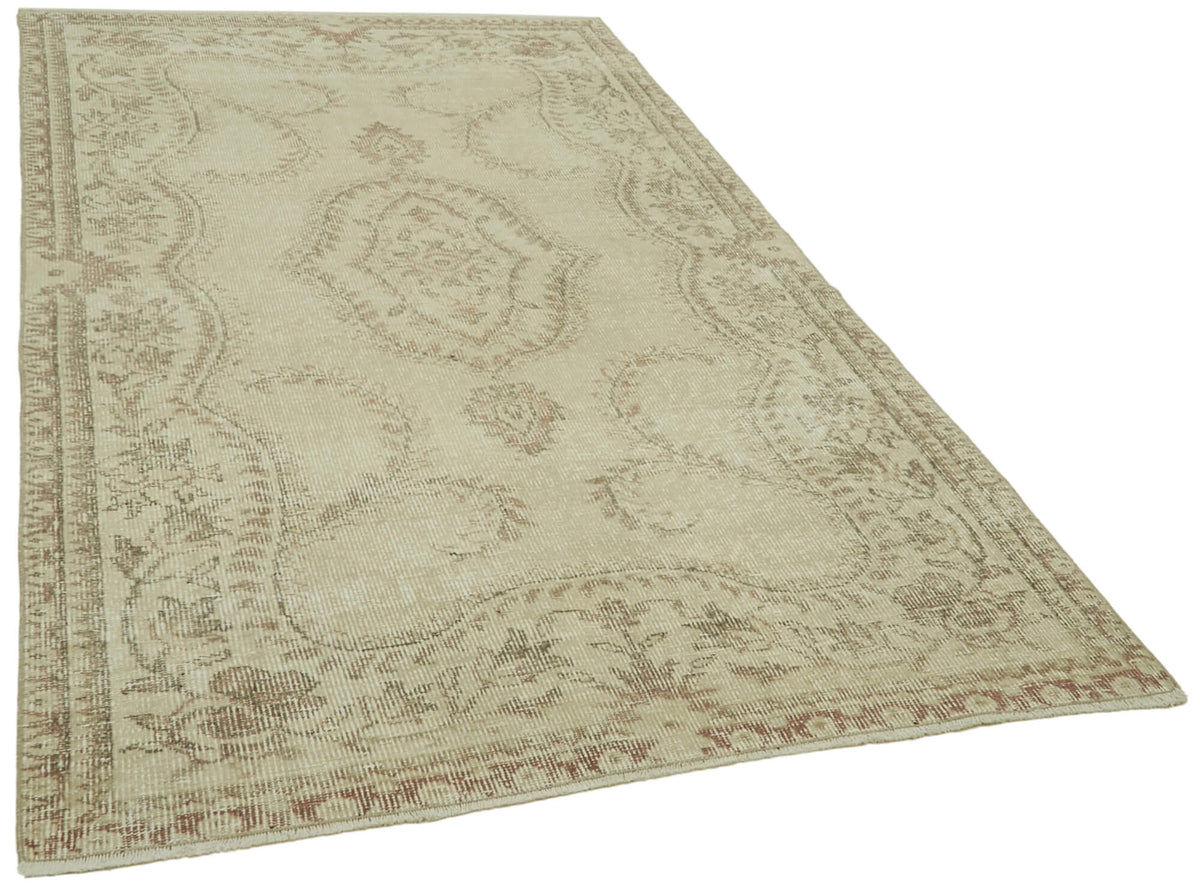 4x9 Beige Turkish Vintage Area Rug - 41800