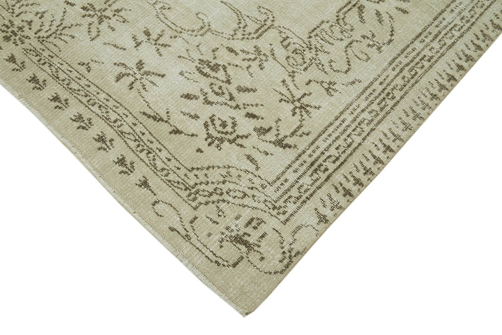 6x9 Beige Turkish Vintage Area Rug - 41801