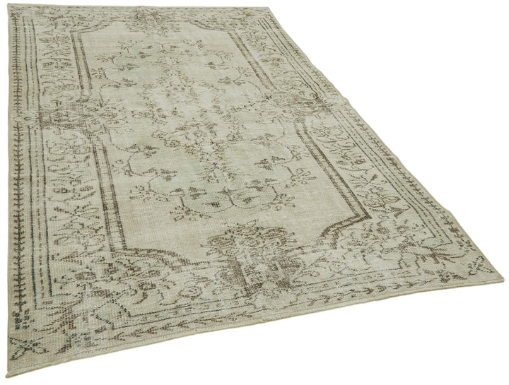 5x8 Beige Turkish Vintage Area Rug - 41811