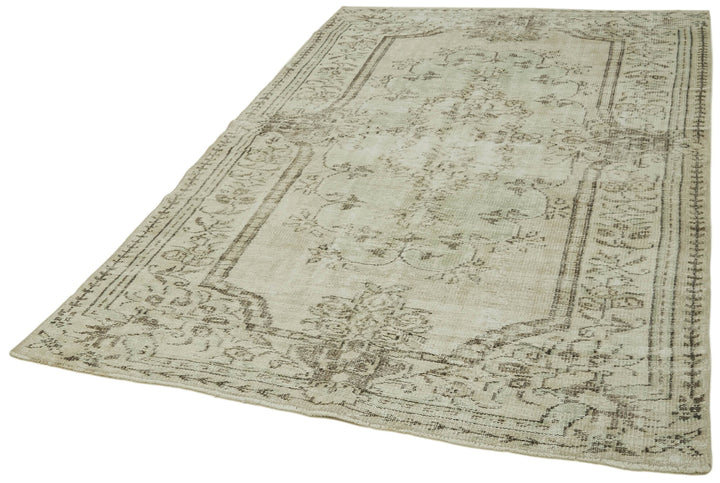 5x8 Beige Turkish Vintage Area Rug - 41811