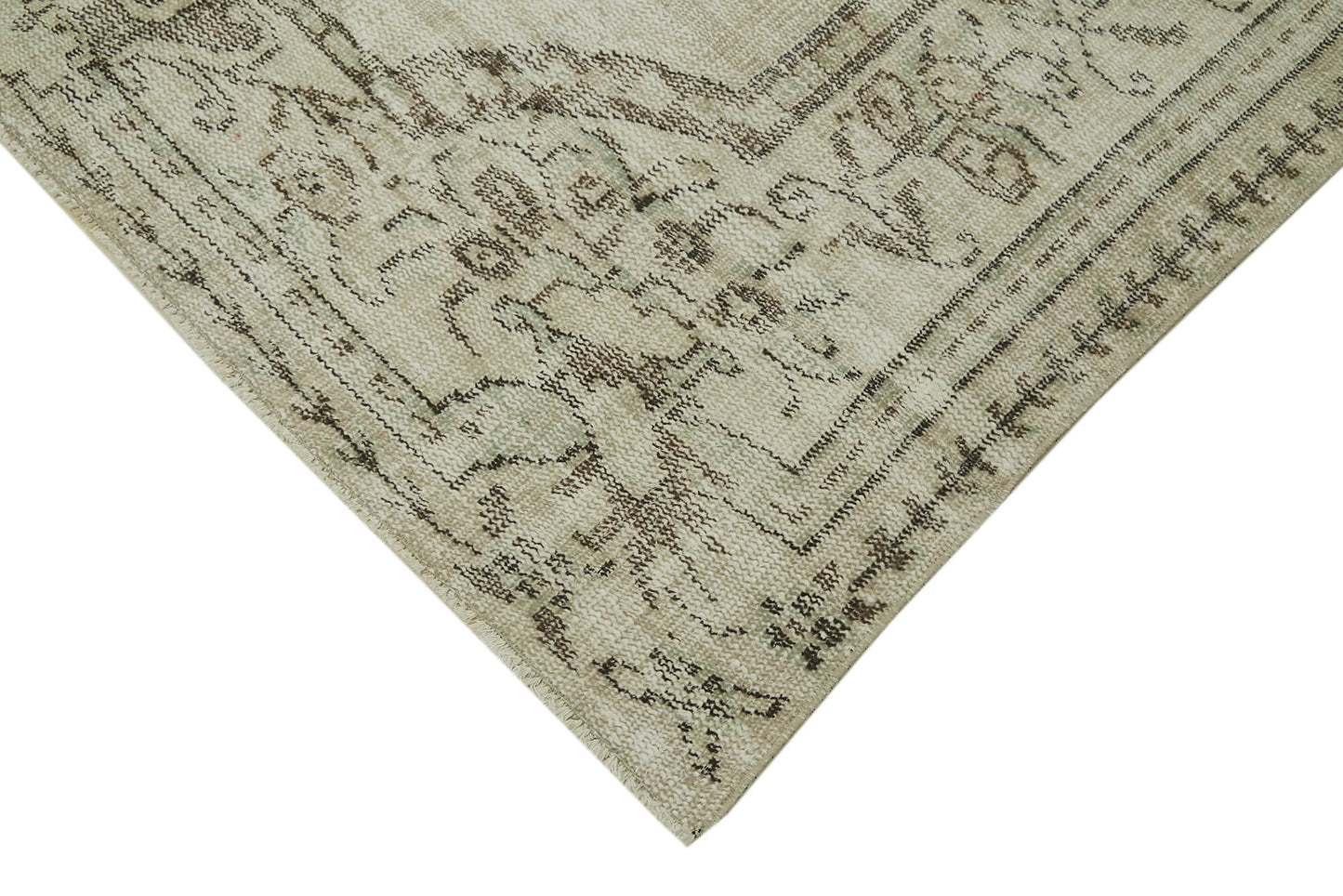 5x8 Beige Turkish Vintage Area Rug - 41811