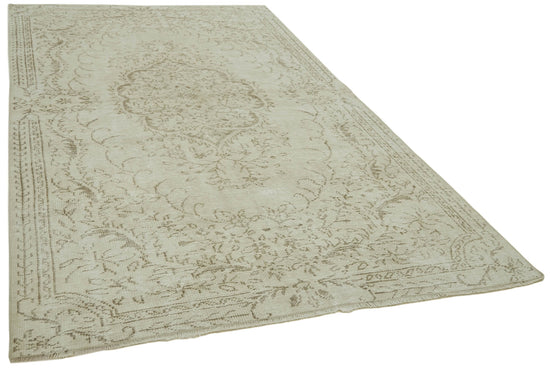 6x9 Beige Turkish Vintage Area Rug - 41812