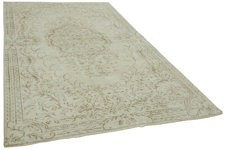 6x9 Beige Turkish Vintage Area Rug - 41812
