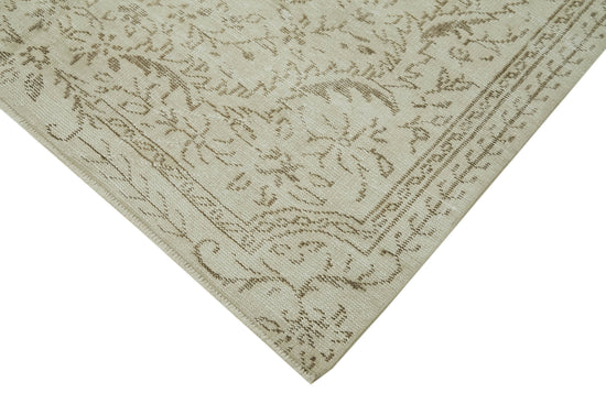 6x9 Beige Turkish Vintage Area Rug - 41812