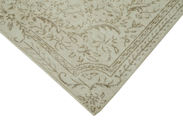 6x9 Beige Turkish Vintage Area Rug - 41812