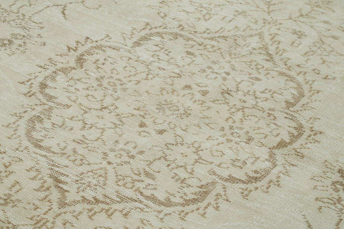 6x9 Beige Turkish Vintage Area Rug - 41812