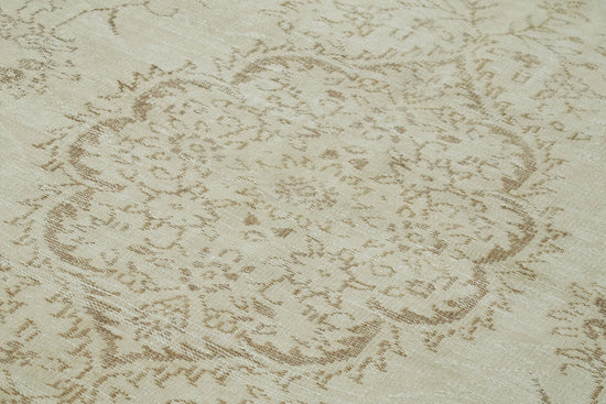 6x9 Beige Turkish Vintage Area Rug - 41812