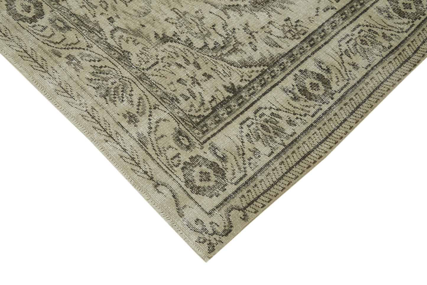 5x9 Beige Turkish Vintage Area Rug - 41815