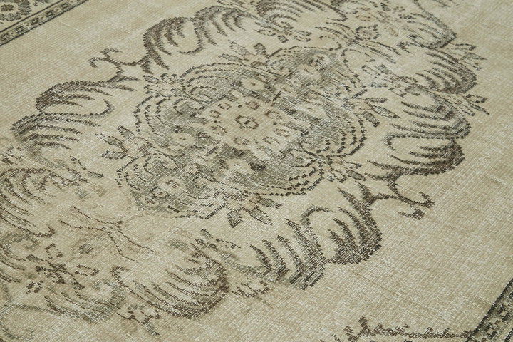 5x9 Beige Turkish Vintage Area Rug - 41815
