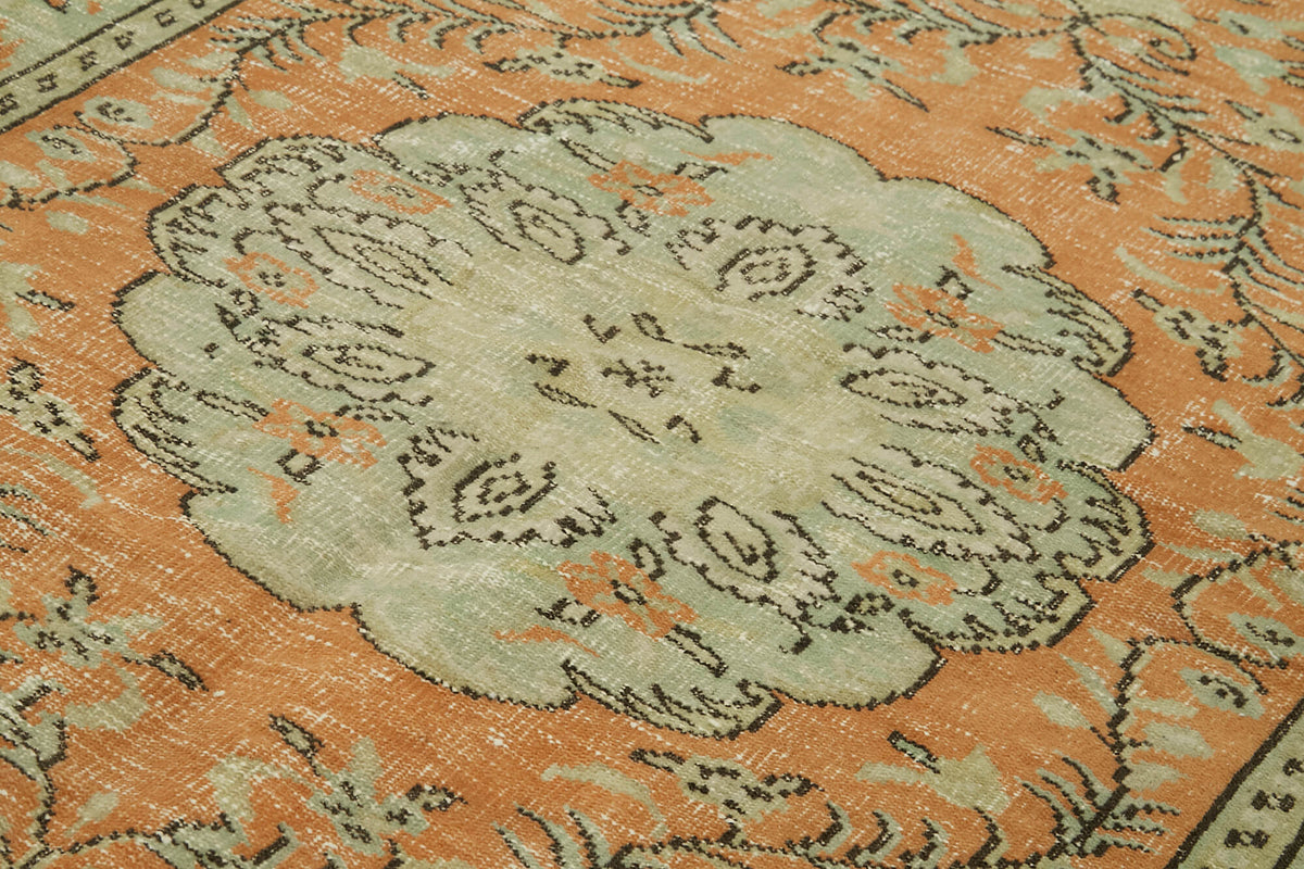 5x8 Beige Turkish Vintage Area Rug - 41816