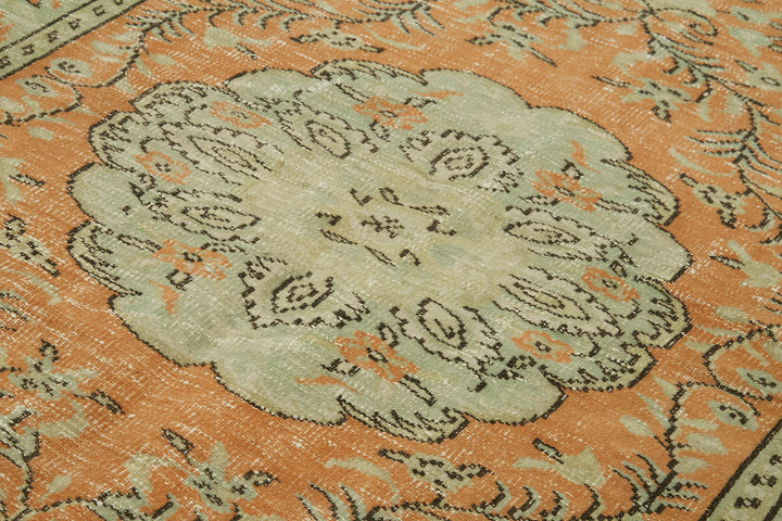 5x8 Beige Turkish Vintage Area Rug - 41816