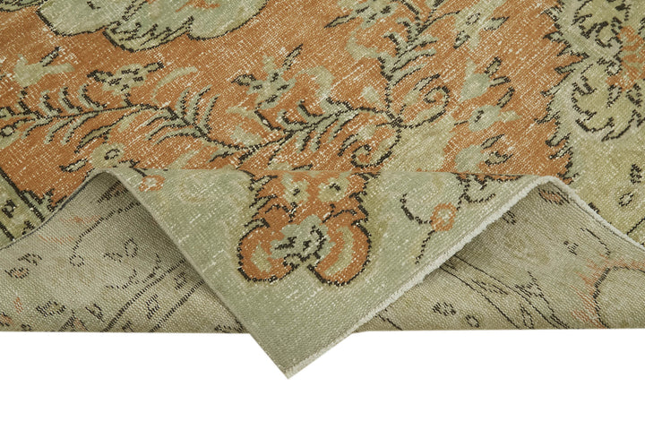 5x8 Beige Turkish Vintage Area Rug - 41816