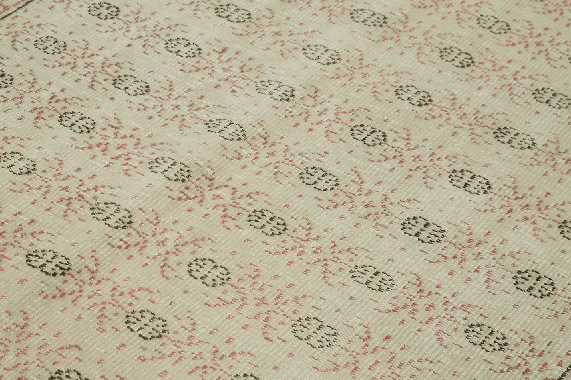 5x9 Beige Turkish Vintage Area Rug - 41818