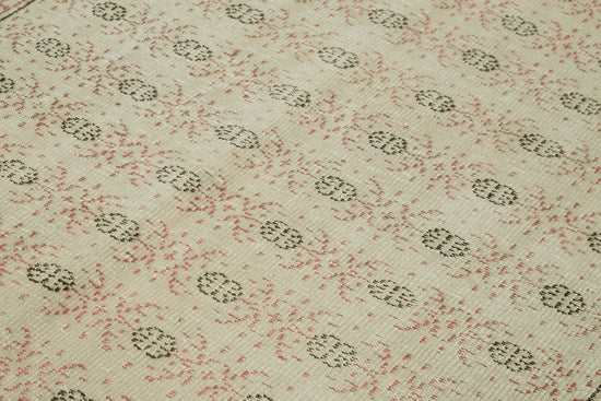 5x9 Beige Turkish Vintage Area Rug - 41818