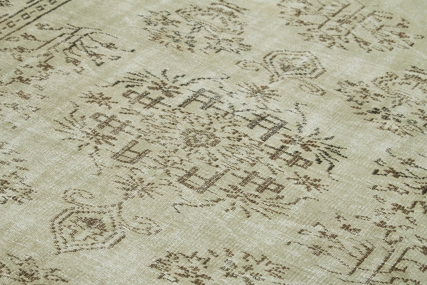 6x9 Beige Turkish Vintage Area Rug - 41820