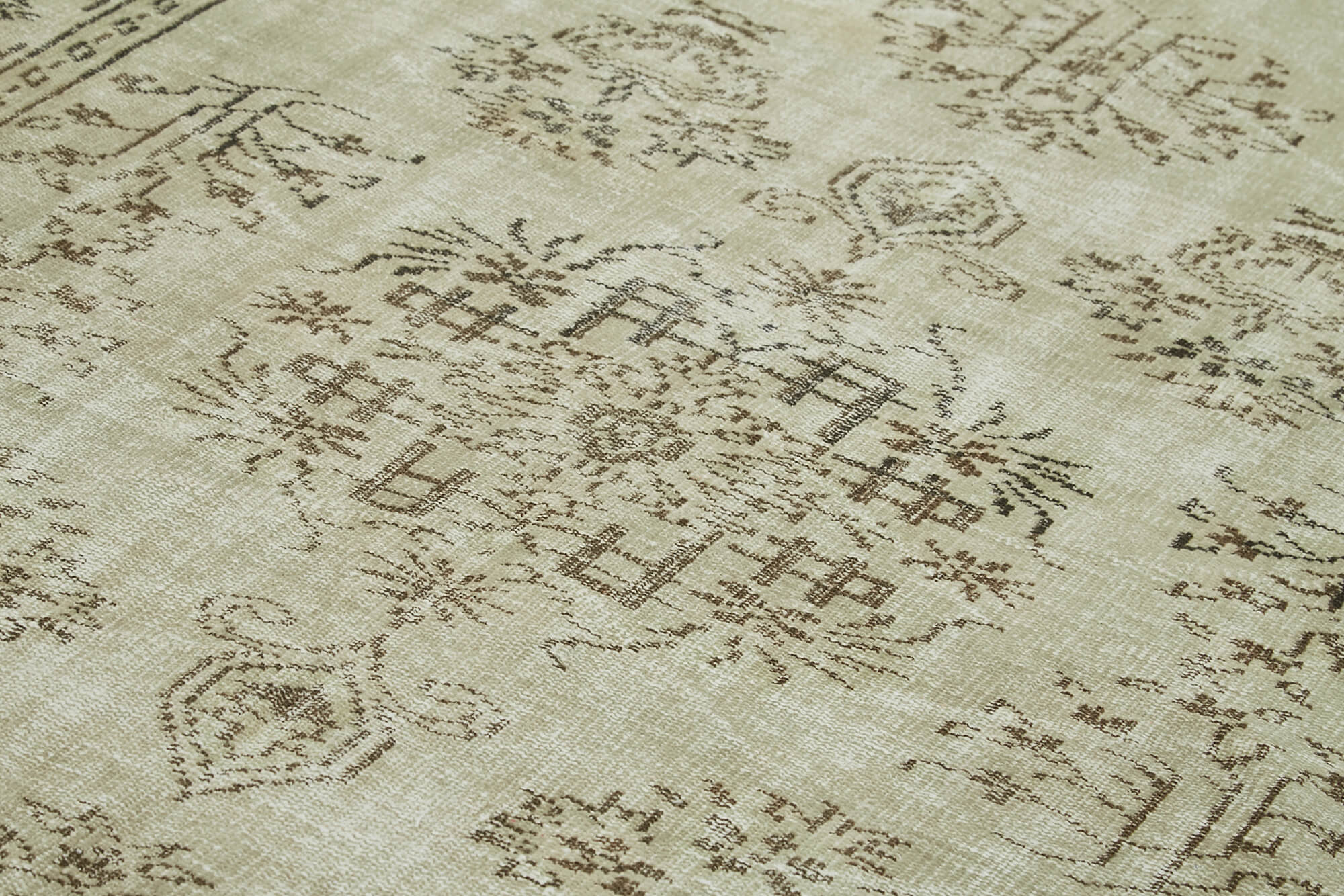 6x9 Beige Turkish Vintage Area Rug - 41820