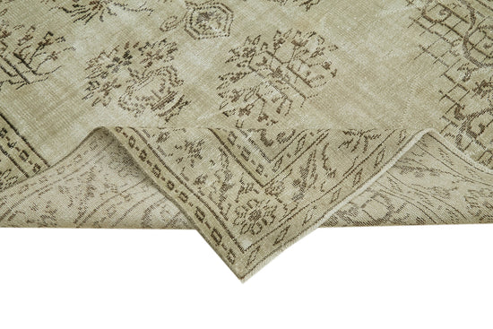 6x9 Beige Turkish Vintage Area Rug - 41820