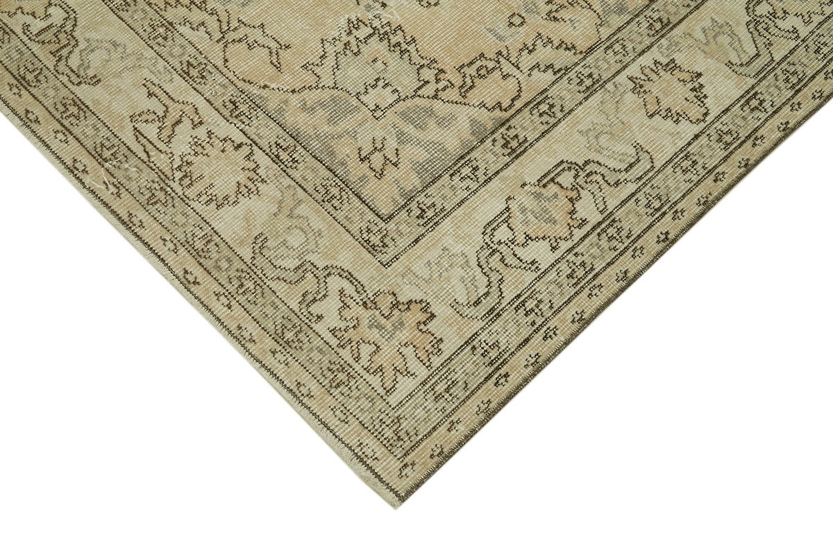 6x9 Beige Turkish Vintage Area Rug - 41825