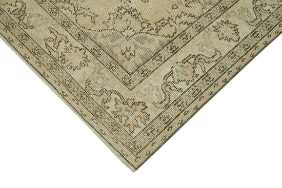 6x9 Beige Turkish Vintage Area Rug - 41825