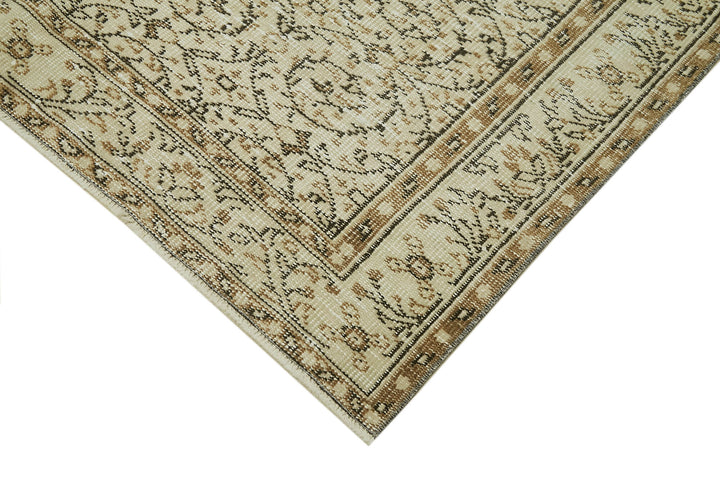 5x8 Beige Turkish Vintage Area Rug - 41827